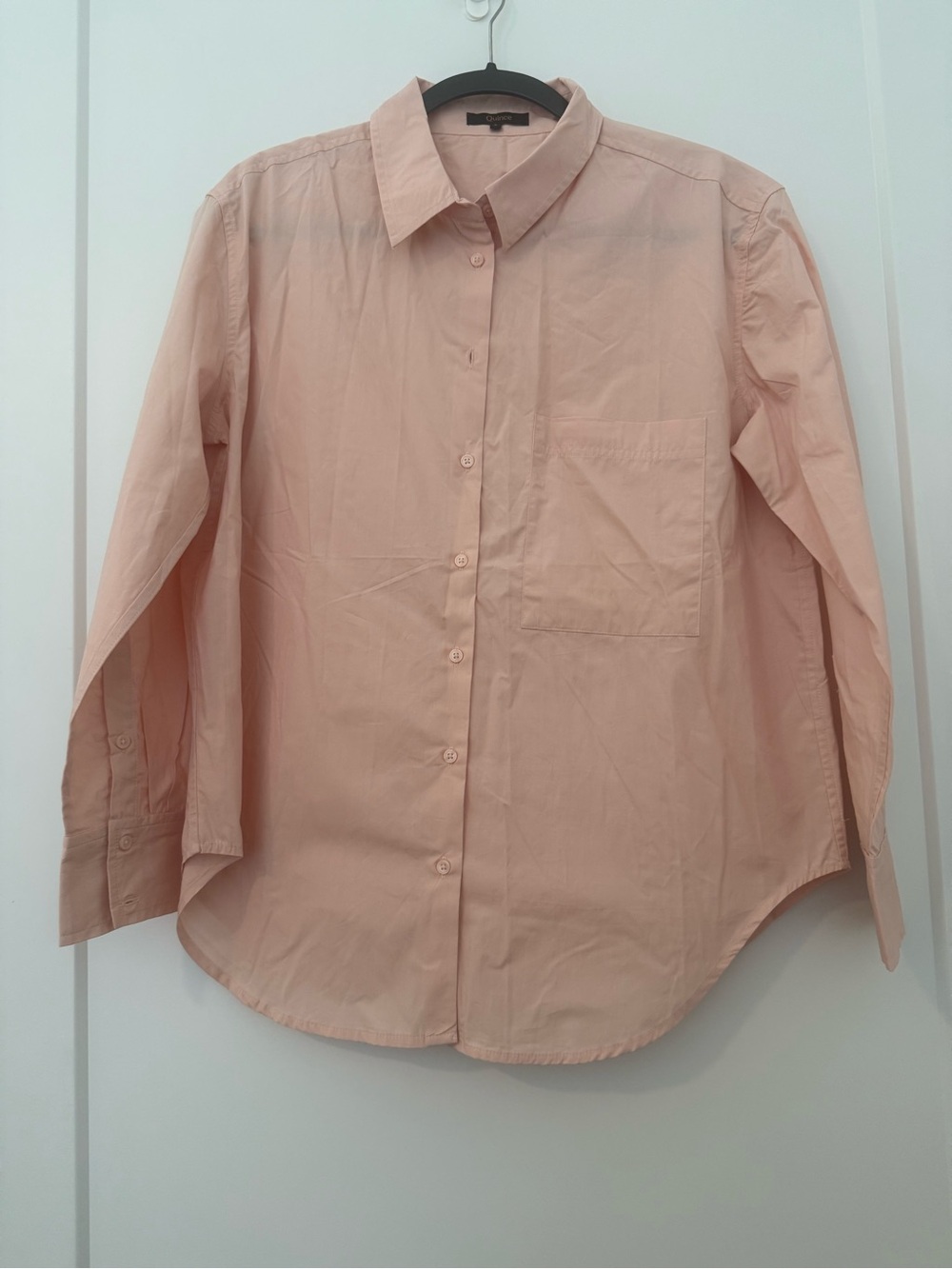 Quince Women's Button-Up Blouse in Soft Peach